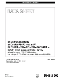 Datasheet P80C54UFBB производства Philips